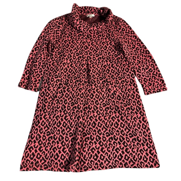 tyler Böe Cowl Neck Leopard Print Kim Dress | Pink & Black | Size Small - Picture 1 of 4